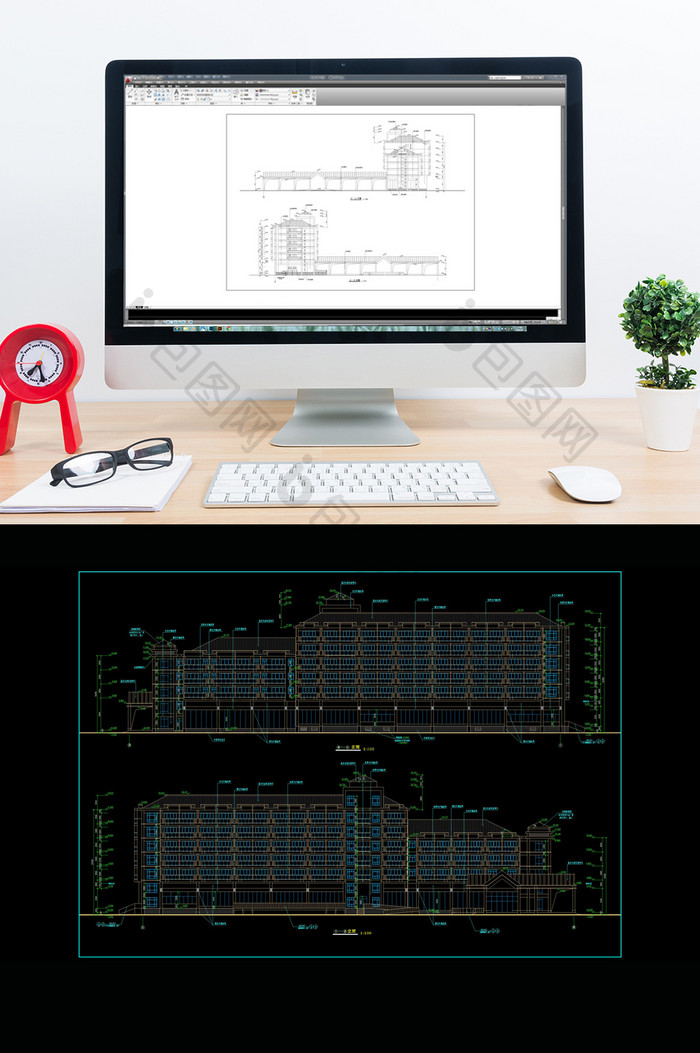 度假中心建筑施工全套图CAD