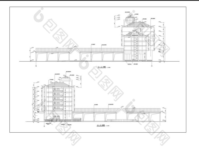 度假中心建筑施工全套图CAD