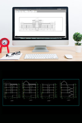 旧宾馆楼改造欧式建筑施工图CAD