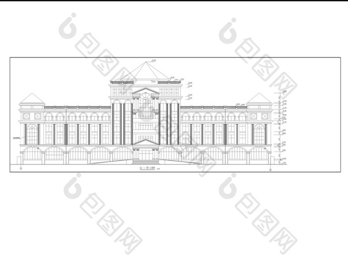 旧宾馆楼改造欧式建筑施工图CAD