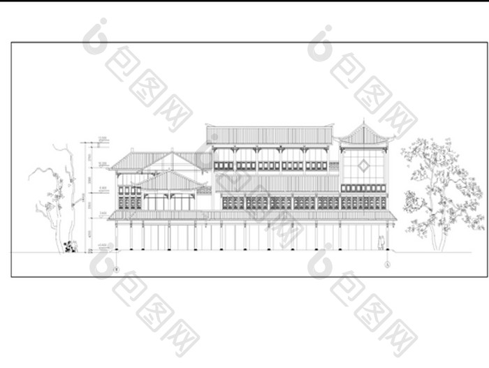 民居客栈建筑方案设计CAD