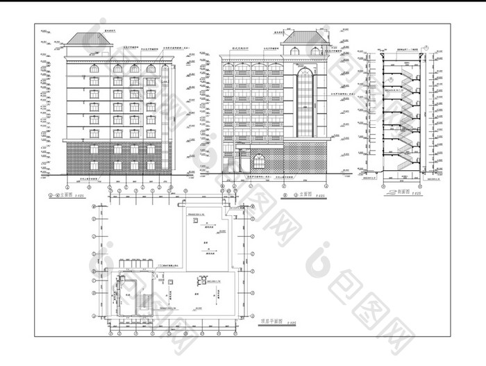 私人宾馆建筑施工图CAD