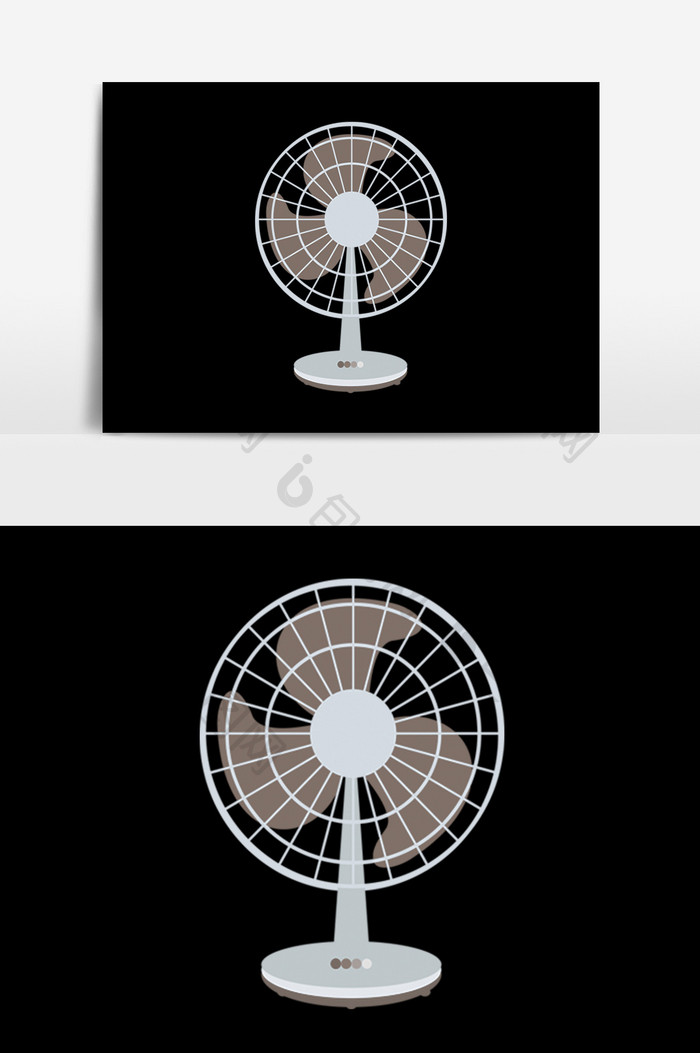 卡通免扣电风扇素材