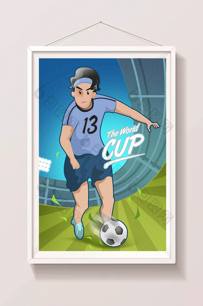 激情2018欧冠世界杯足球运动员插画海报