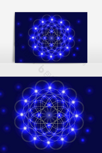蓝色星点设计元素图片