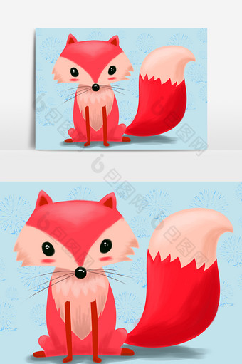 狐狸装饰图案设计元素图片