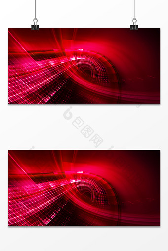 红色大气炫酷光线舞台背景图图片