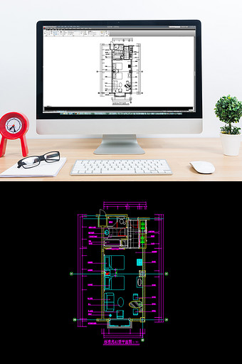 酒店标准间平面布局图CAD平面图图片