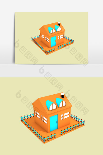 房子造型3D房子素材图片