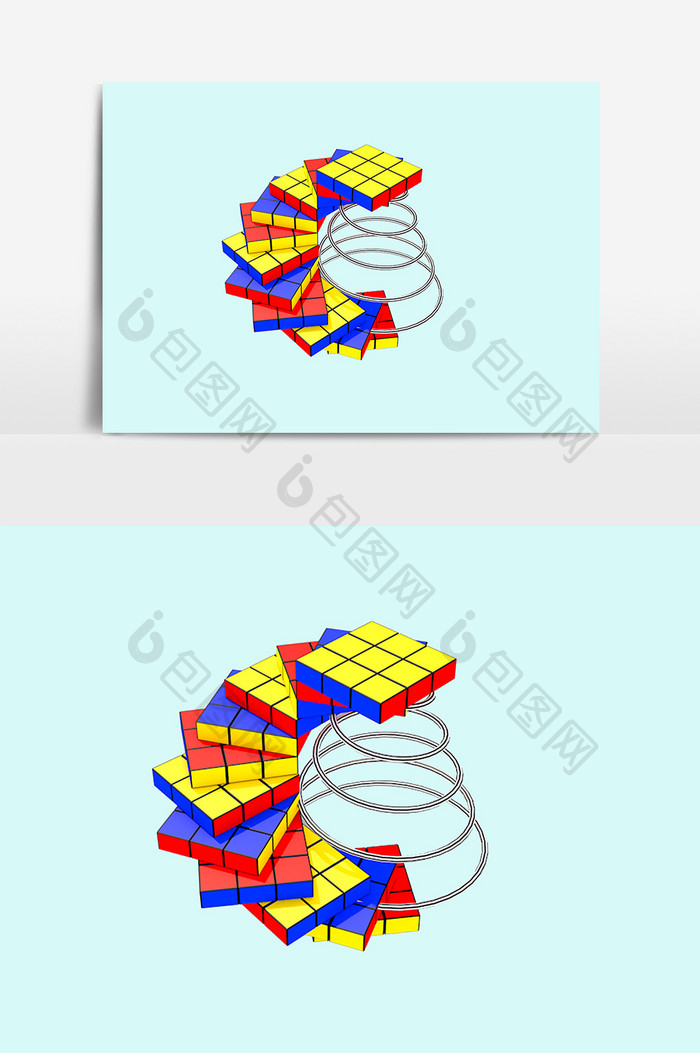 3D卡通立体俄罗斯方块元素