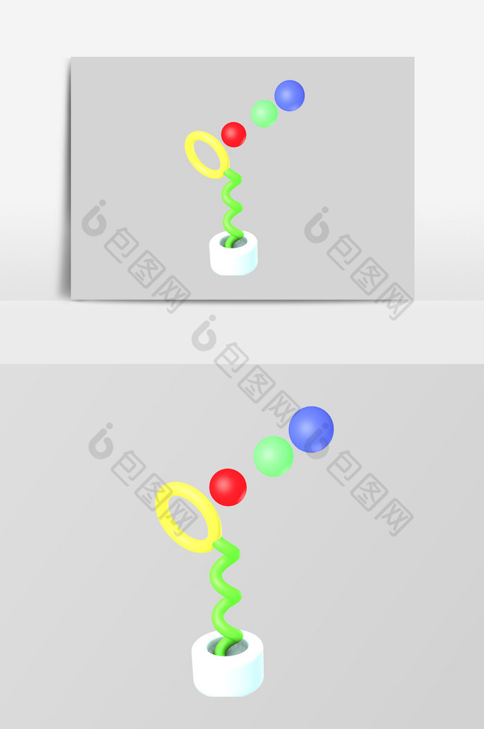 3D立体吹泡泡玩具造型元素