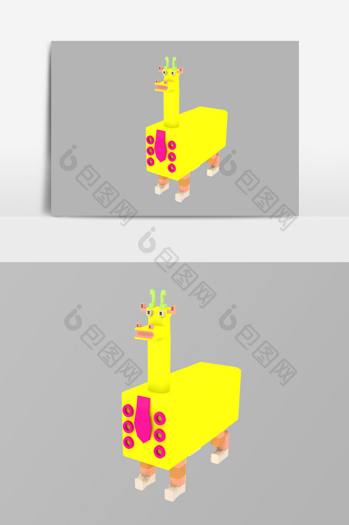 小动物卡通盒子3d造型图片