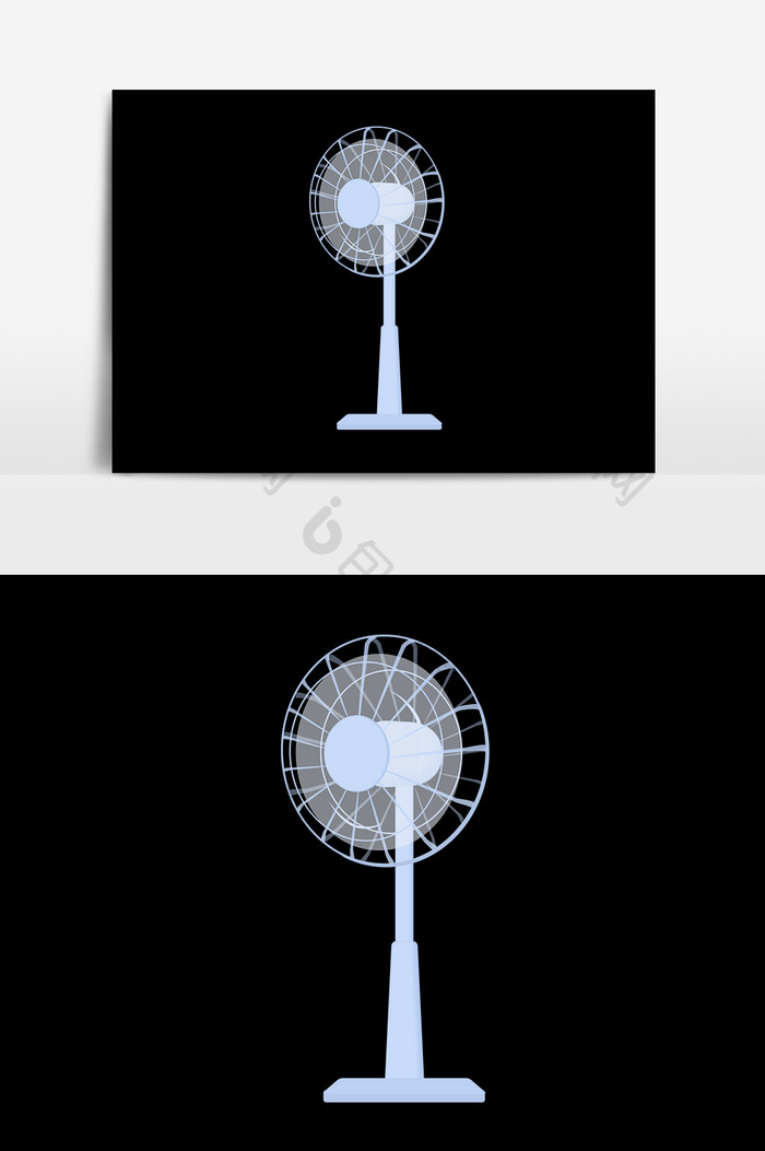 卡通扁平电风扇素材