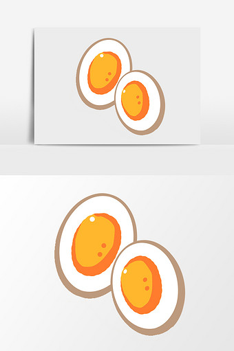扁平卡通盐鸭蛋素材图片