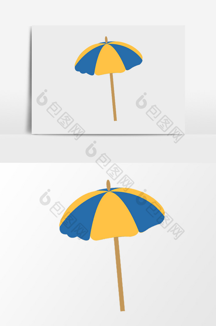 卡通手绘彩色遮阳伞
