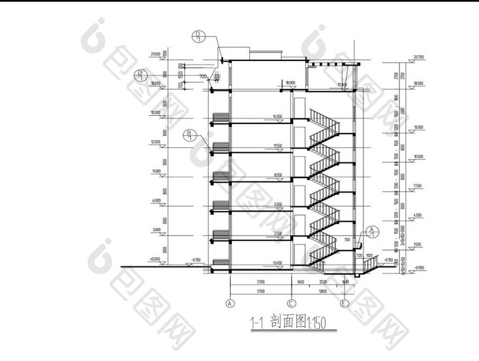 某栋楼的CAD建筑施工图