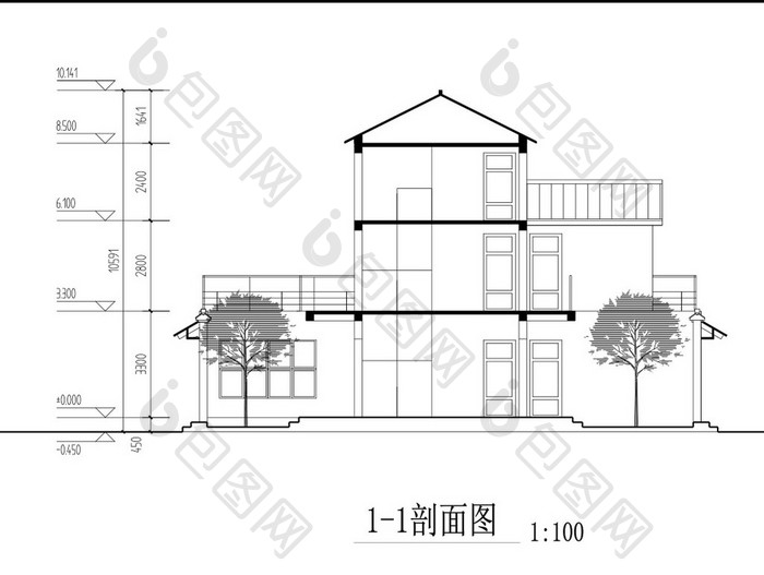 某多层别墅CAD建筑施工图