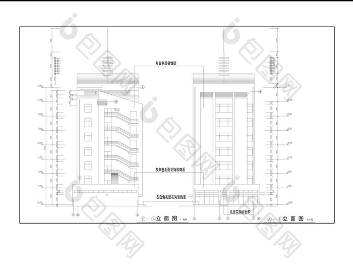 宾馆商住楼CAD建筑施工图