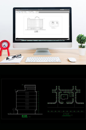 单位院内宾馆建筑设计方案CAD