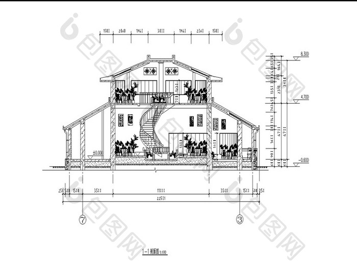 经典的中餐厅建筑设计方案CAD