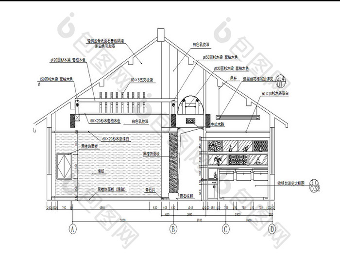 某餐厅的建筑施工图纸CAD