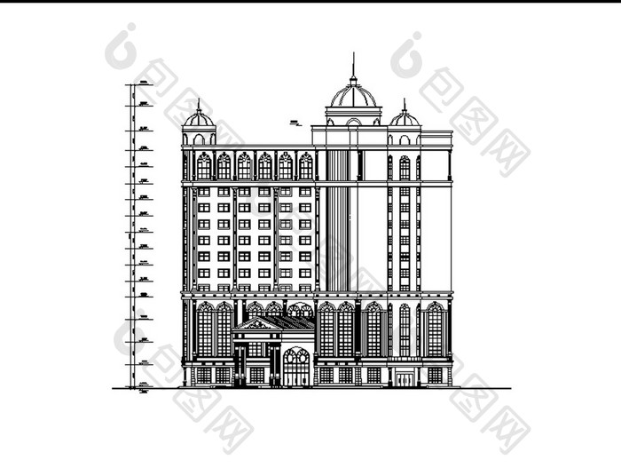 某高层建筑酒店建筑设计方案CAD