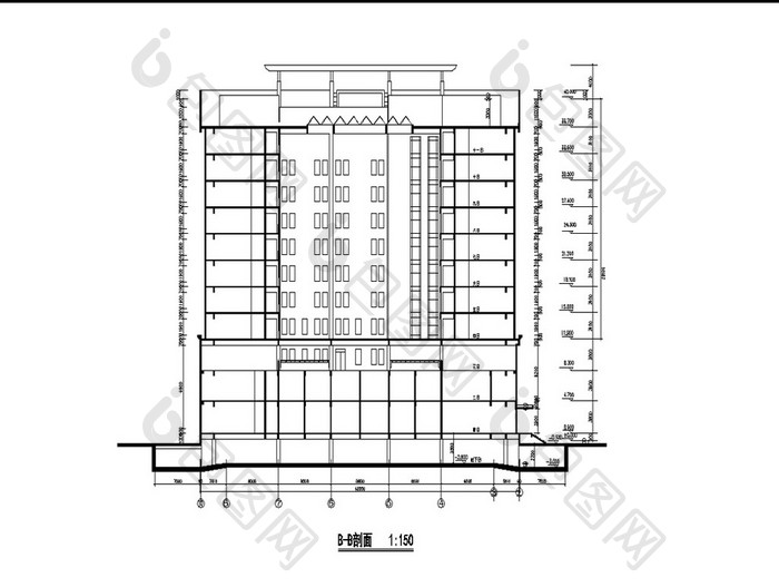 某十一层回字形酒店CAD建筑施工图