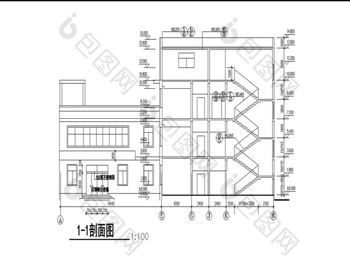 四层轻奢小宾馆CAD建筑设计方案