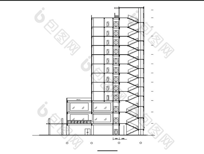 四层星级豪华大酒店的CAD建筑施工图