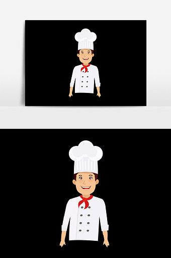卡通手绘西餐厨师素材图片