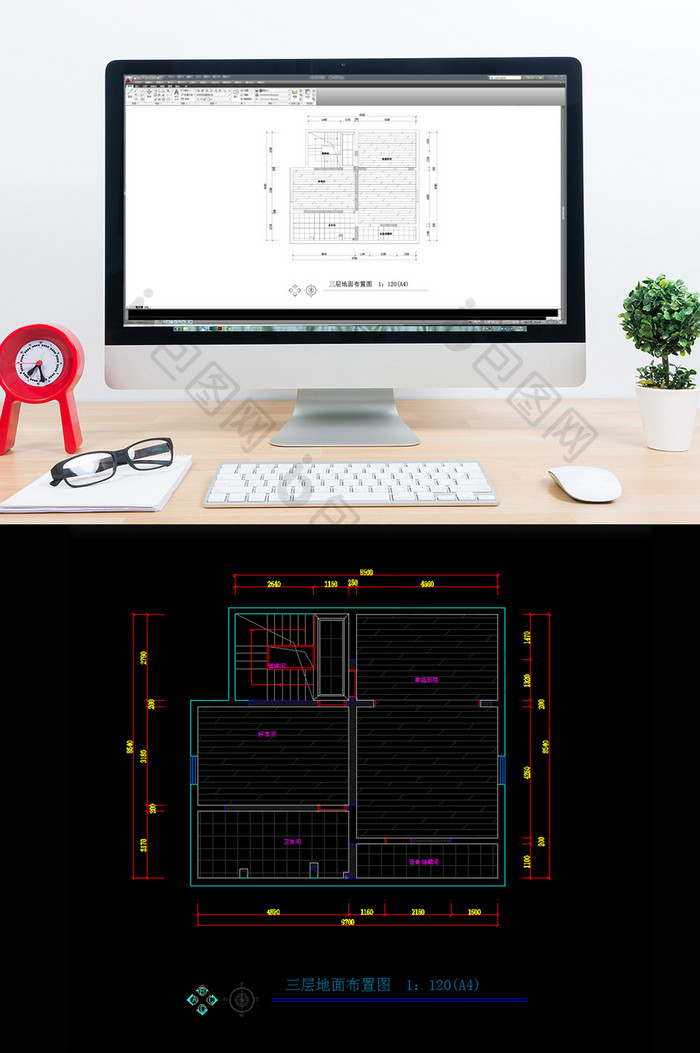 阁楼地面石材CAD