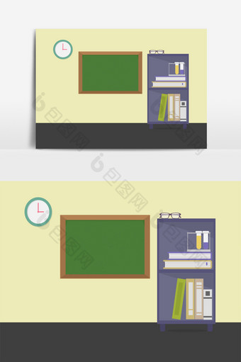 卡通教室办公室矢量元素图片