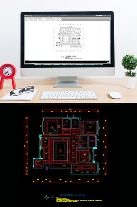 一层别墅顶面CAD