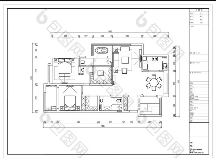 四居室CAD小高层平面方案定制