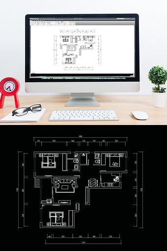 三居室平面定制CAD高层方案图片