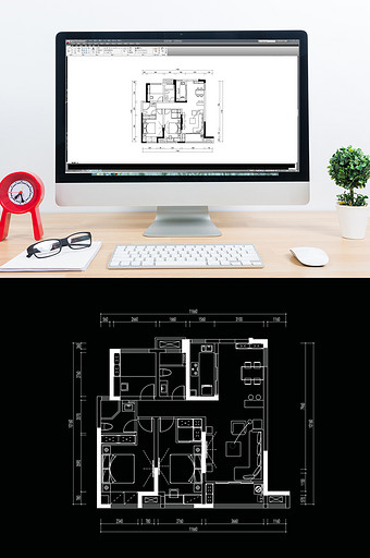 CAD三室两厅多层户型平面布置方案图片