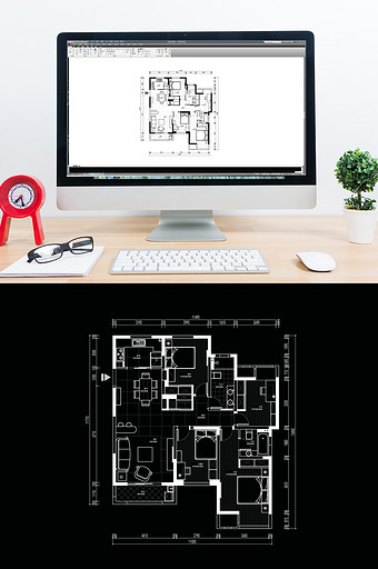 CAD三室高层户型平面方案图片