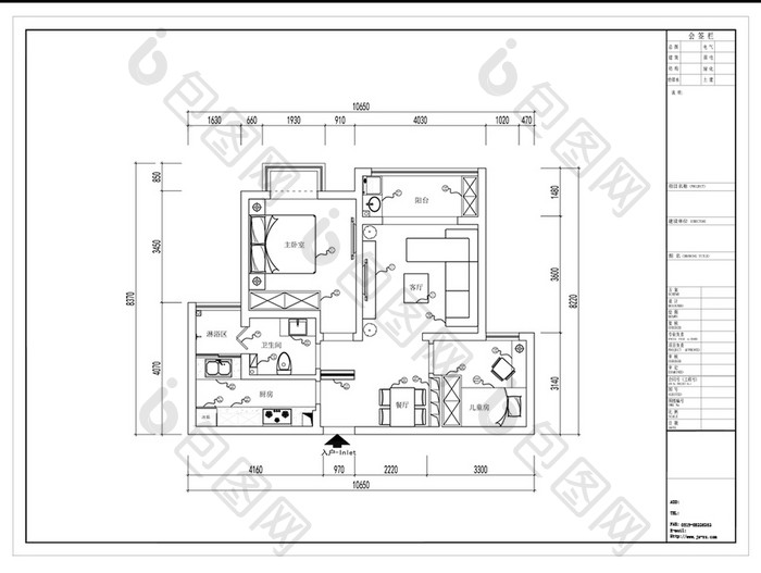 两居室CAD高层平面定制方案