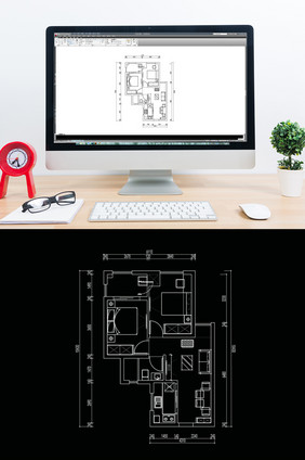 两居室户型CAD高层平面方案