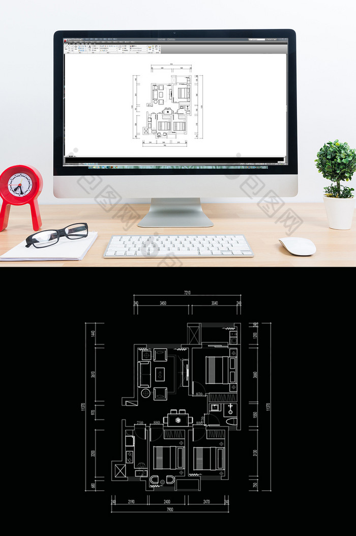 CAD高层户型平面定制方案图片图片