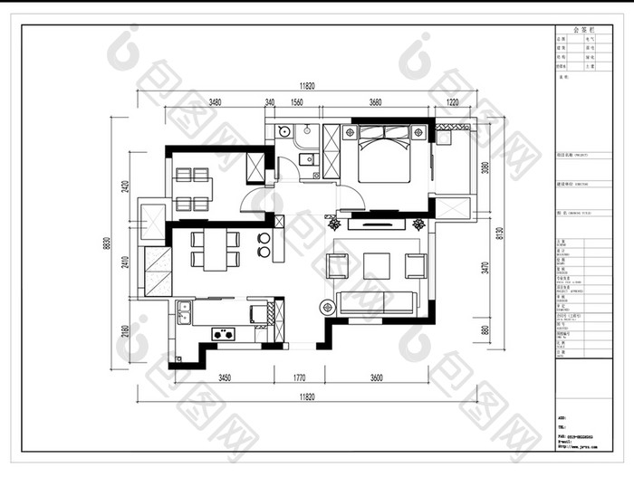 两居室CAD小高层平面方案定制