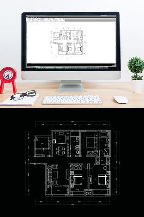 三房户型小高层平面定制方案CAD