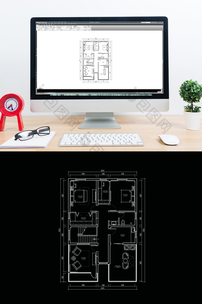 别墅户型平面方案CAD图片图片