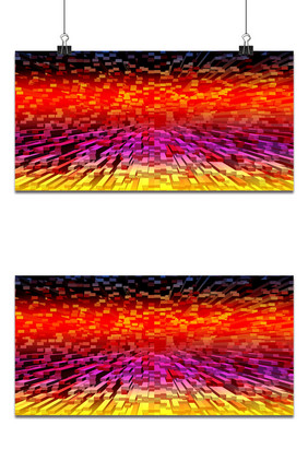 炫彩鲜亮立体放射几何背景