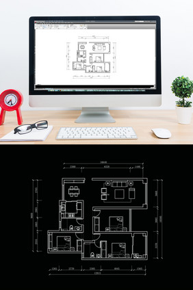 三居室户型CAD定制平面设计