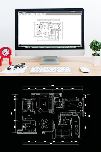 跃层户型CAD平面方案设计图片