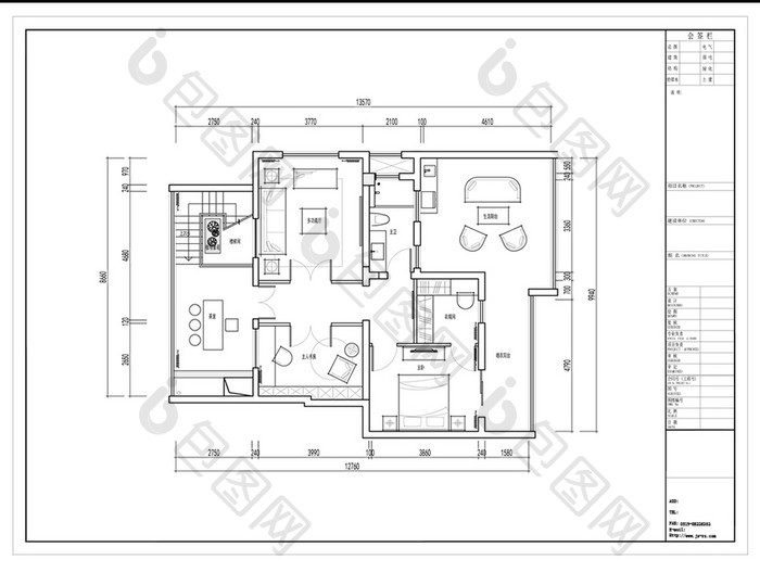 CAD跃层户型平面方案设计