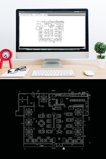 餐饮空间CAD平面方案图片