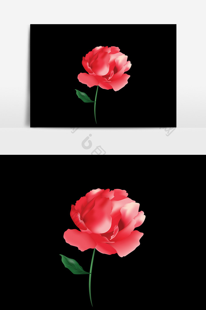 玫瑰花装饰图案设计元素