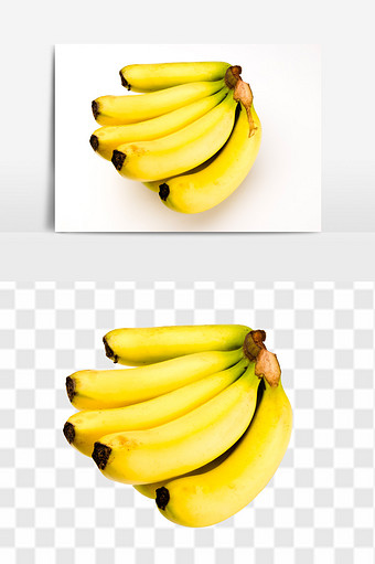新鲜高清免抠透底香蕉热带水果元素素材图片
